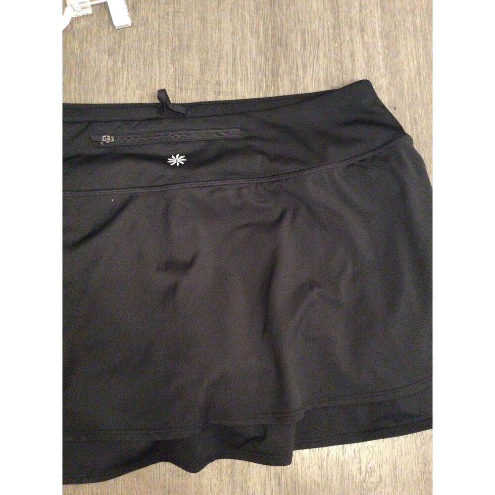 Athleta Black Skort Ruffles Large L tennis golf pickleball 14"